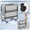 Twin Size Folding Metal Bed with Memory Foam Mattress for Guests